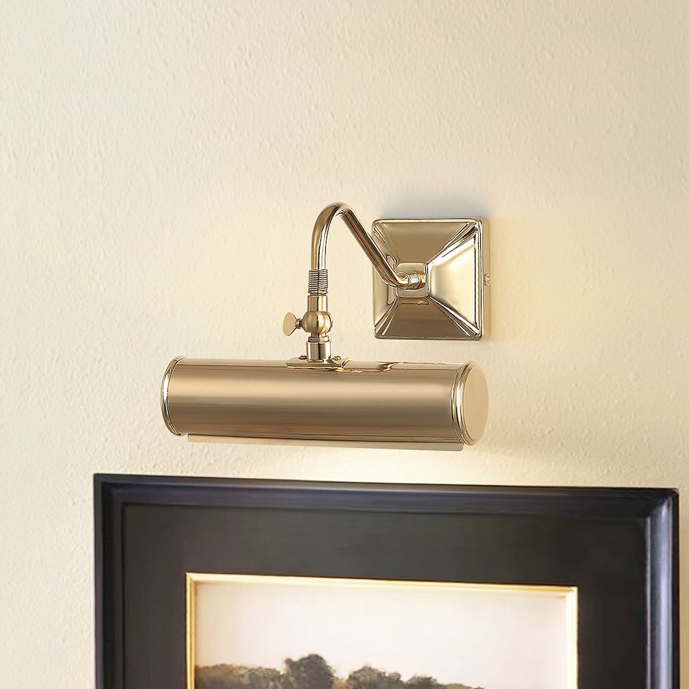 Leo 1 Light Small Picture Light in Polished Brass