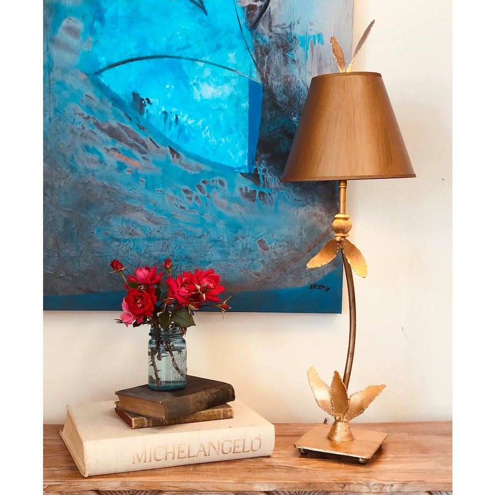 Red Bell Gold Buffet Table Lamp