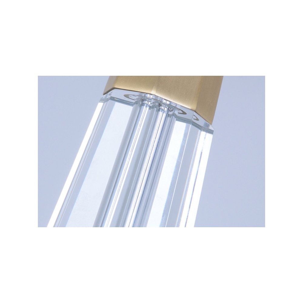 Clear Faceted Tall Buffet Lamp with Drum shade and Matte Gold