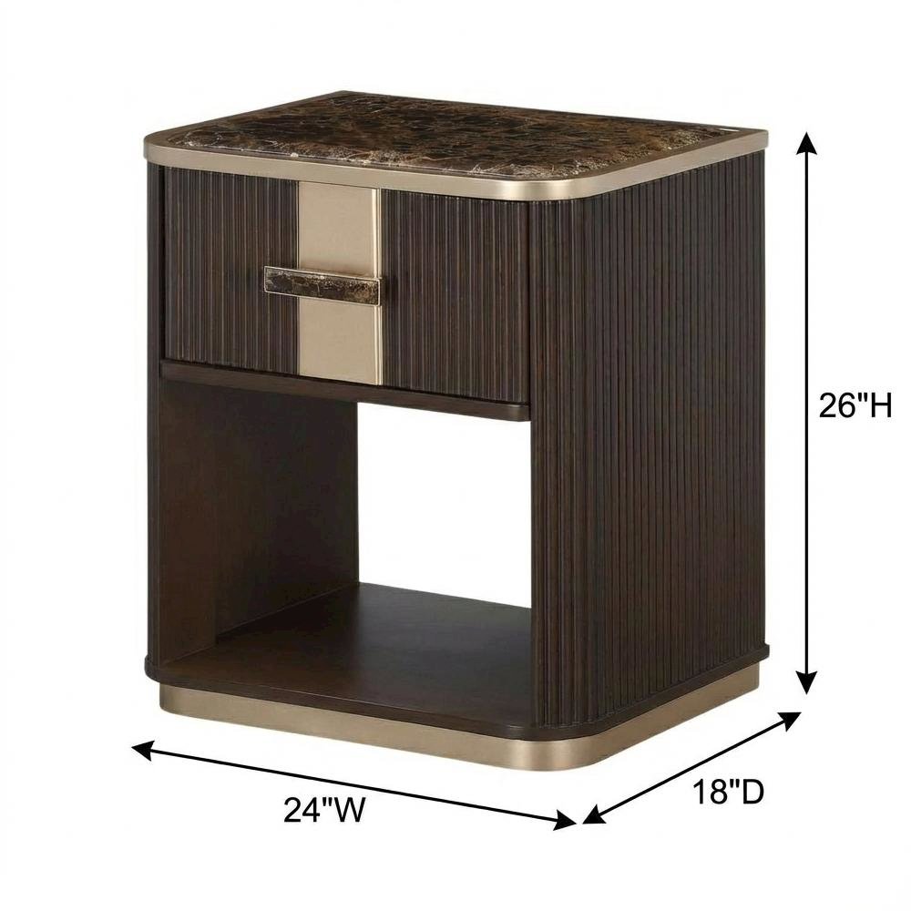 West Kensington 1-Drawer Nightstand - Medium Espresso