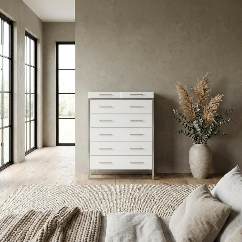 Marquee 7-Drawer Chest - Cloud White
