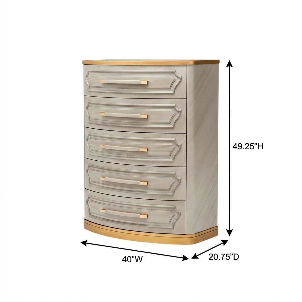 St. Charles 5-Drawer Highboy Chest - Dove Gray