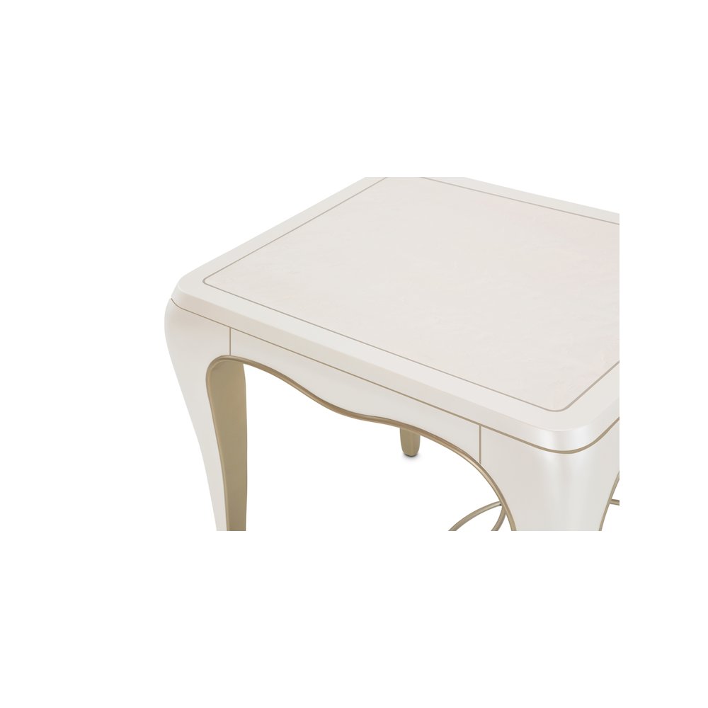 London Place Rectangular End Table - Creamy Pearl