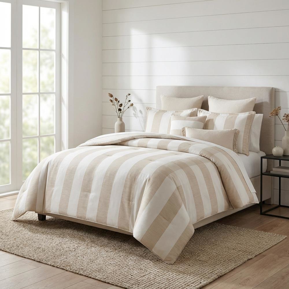 Amalfi 10-Piece King Comforter Set - Sand