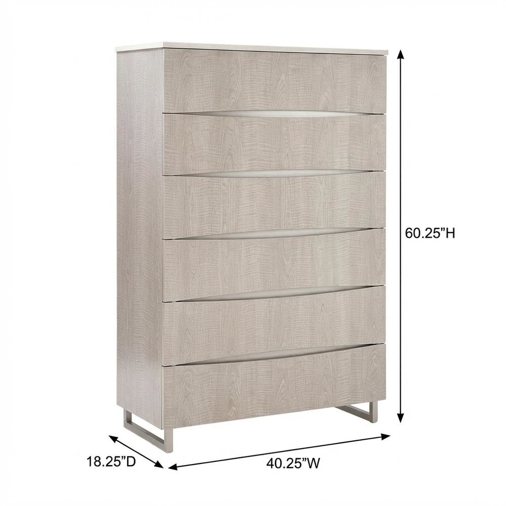 Marin 6-Drawer Chest - Greige