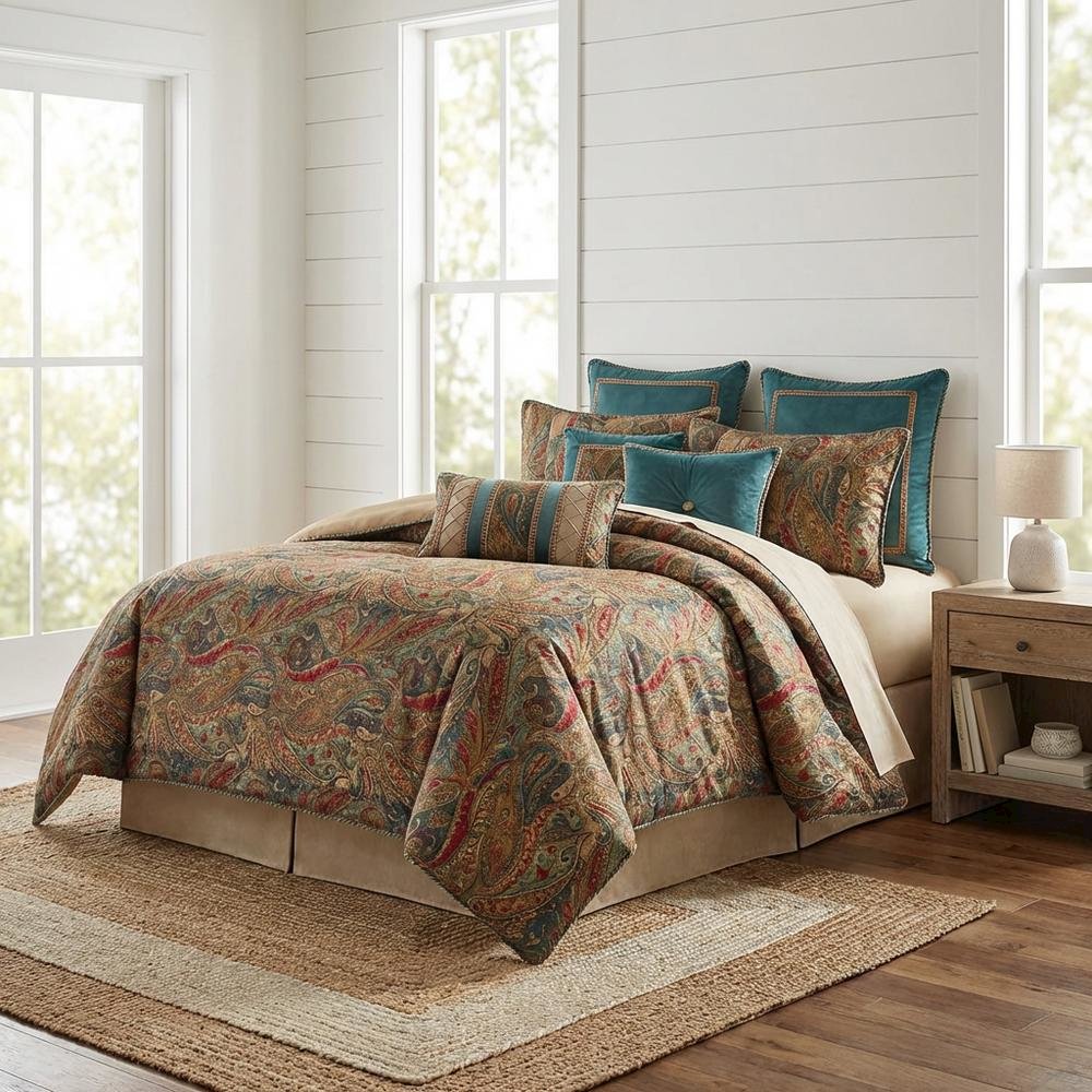 Seville 9-Piece Queen Comforter Set - Honey