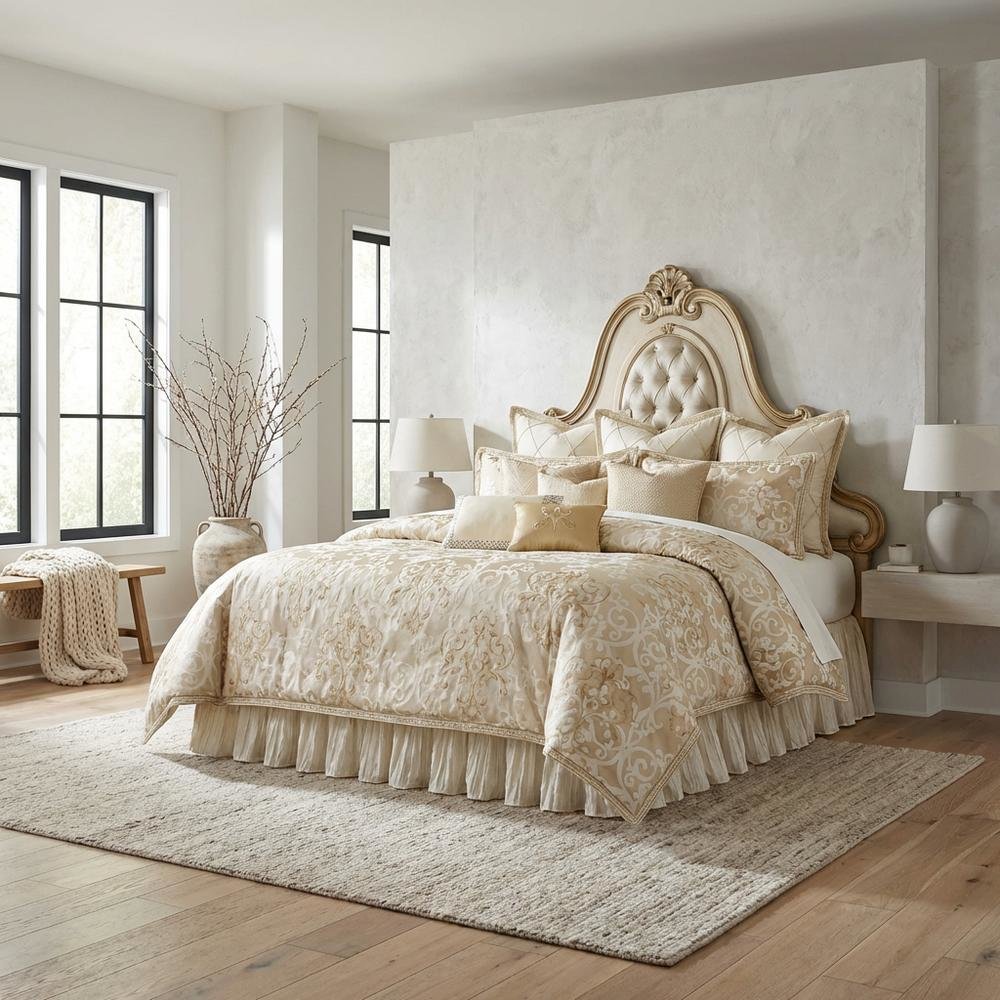 Luxembourg 13-Piece King Comforter Set - Crème