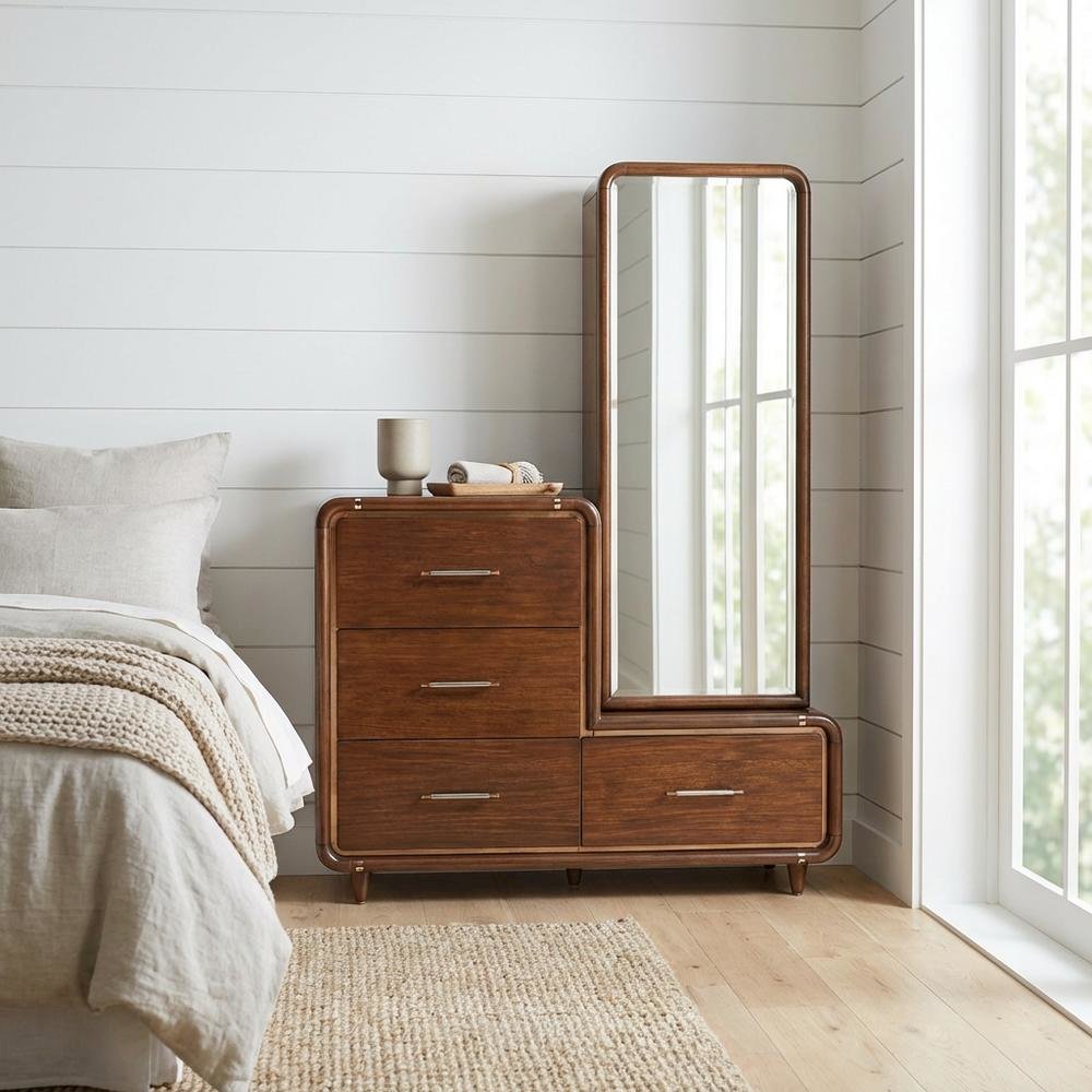 Mason Park Chest with Storage Mirror - Umber