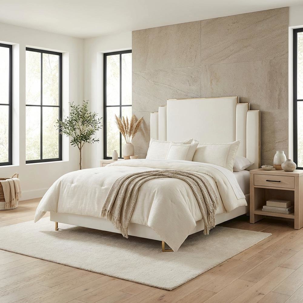 Harlow 4-Piece Queen Comforter Set - Ivory