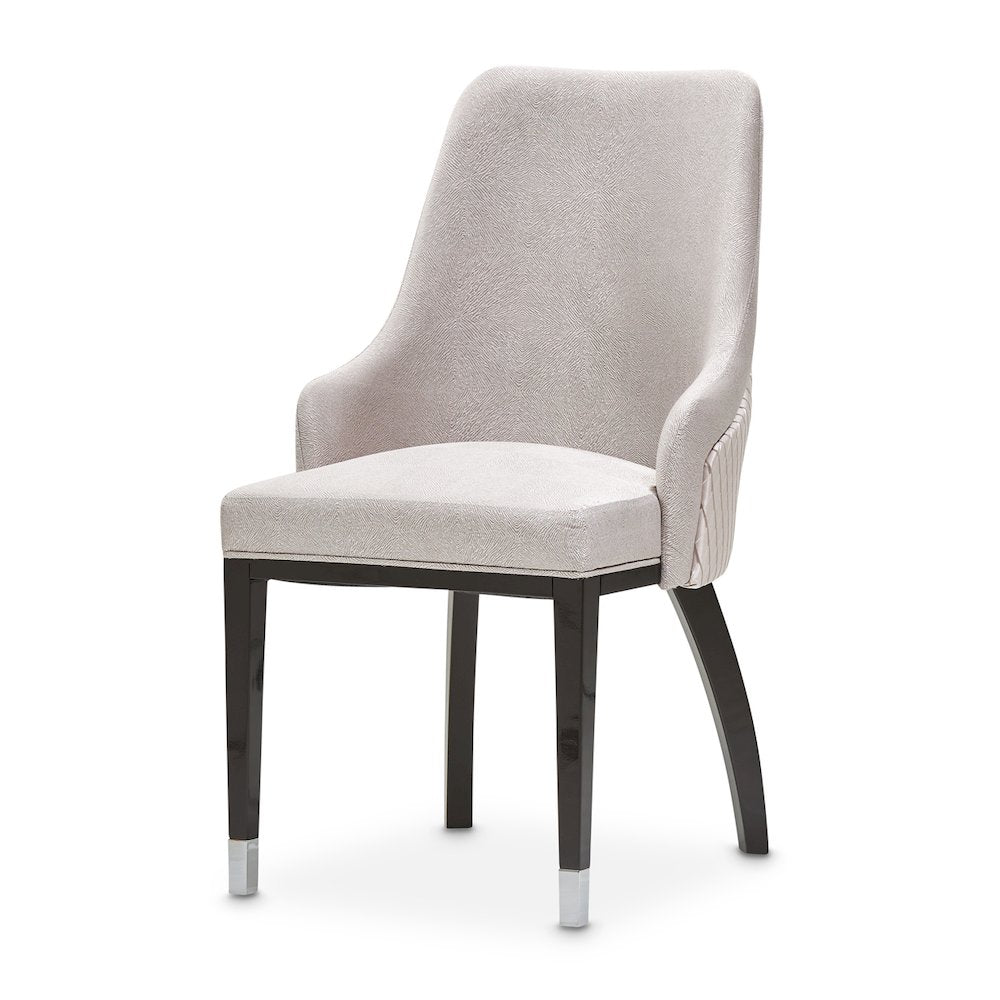 Carmela Dining Arm Chair - Glossy Charcoal Sand Set of 2