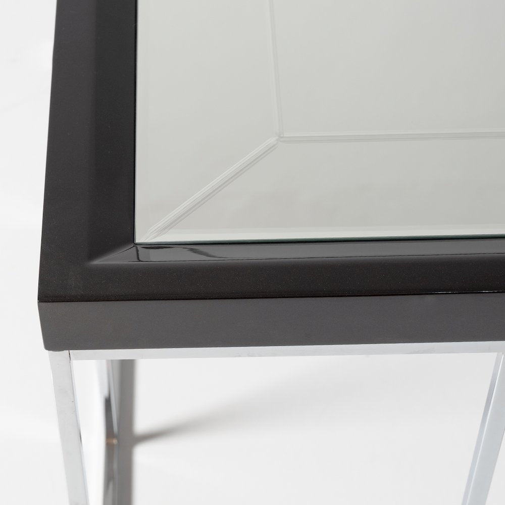 Carmela End Table - Glossy Charcoal Sand