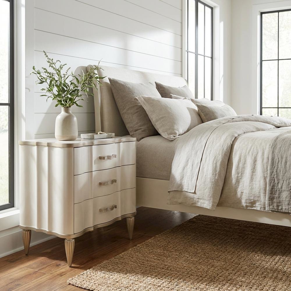 London Place Nightstand - Creamy Pearl