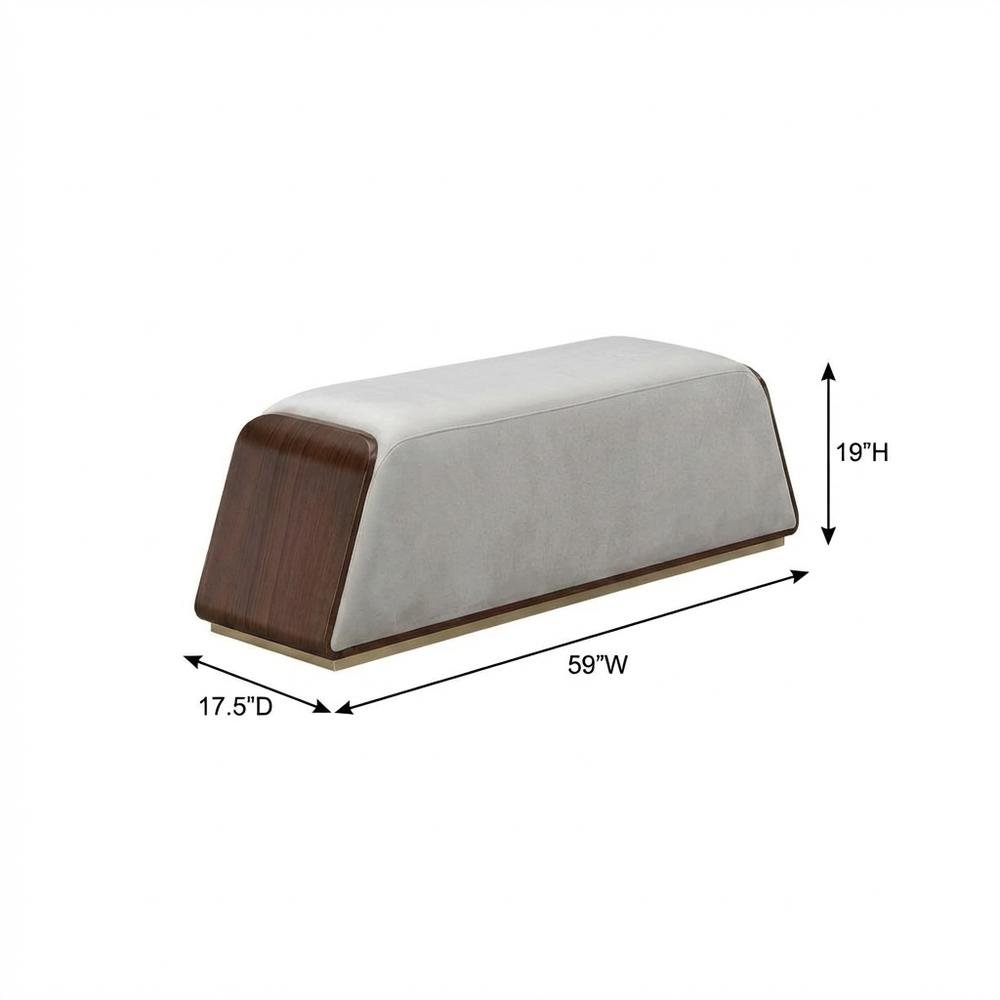 Houston Accent Bench - Porcini/Walnut