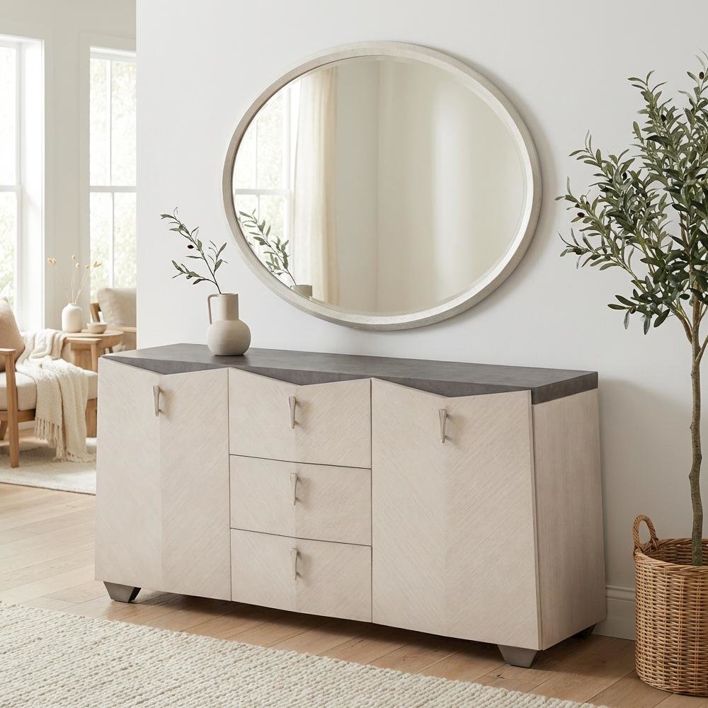 Fantosini Sideboard with Mirror - Silver Mist