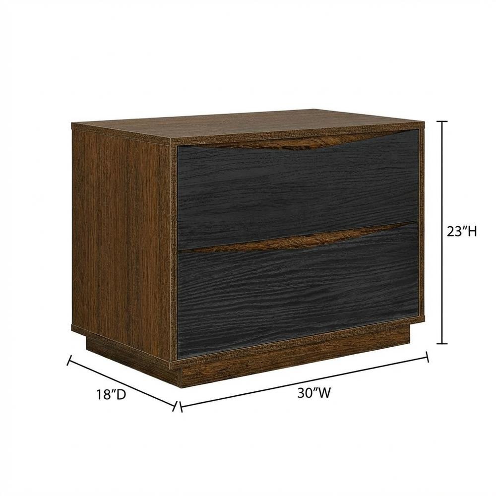 Kayner 2-Drawer Nightstand - Charcoal