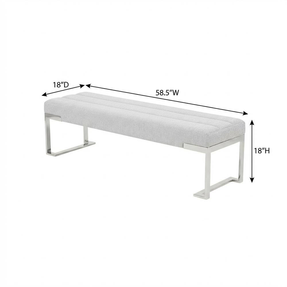 Tulip Accent Bench - Gray/Chrome