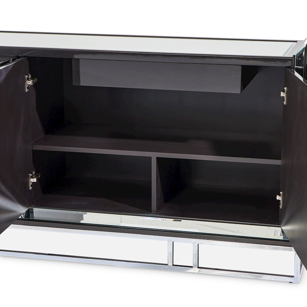Carmela Console Table - Glossy Charcoal Sand