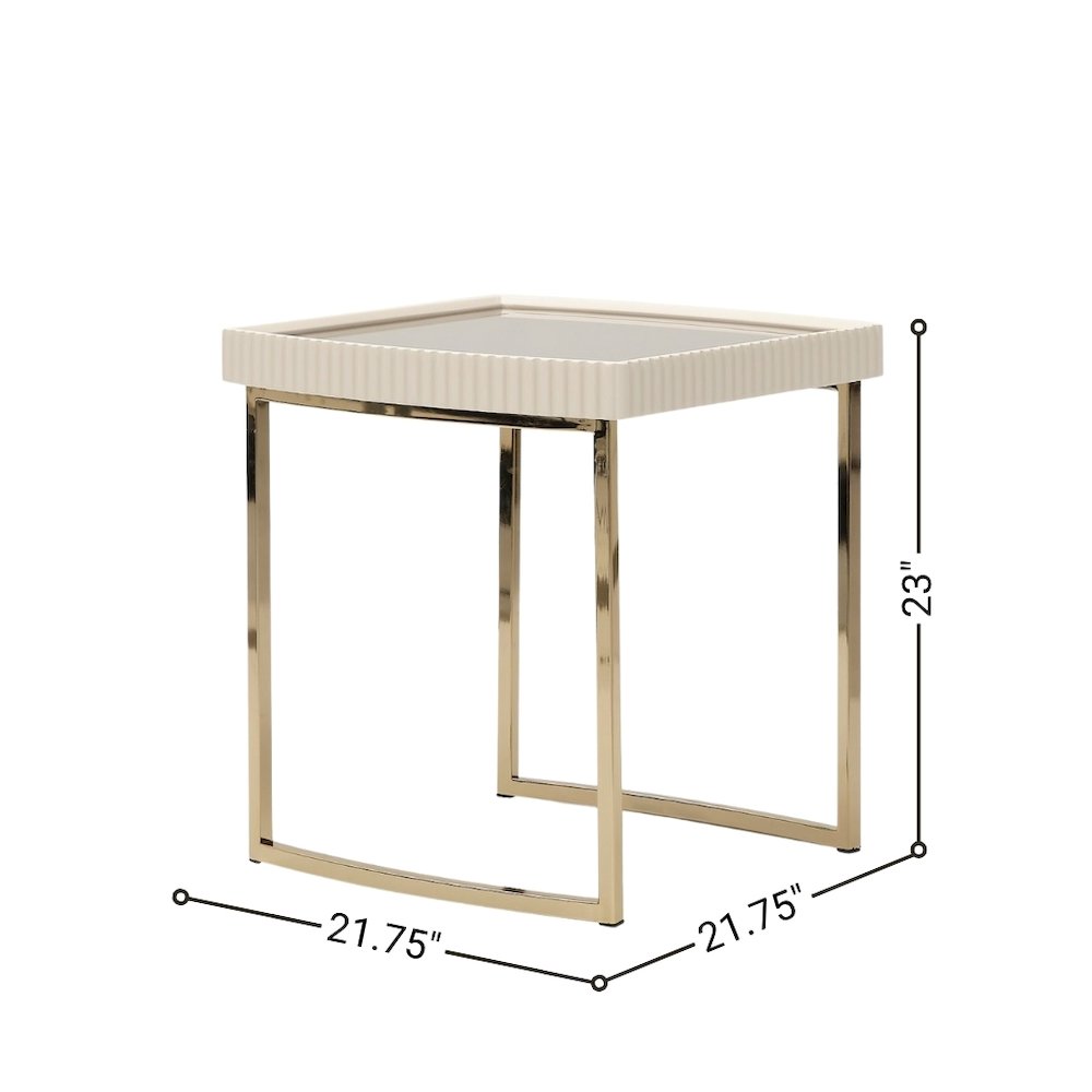 Glass and Metal Side Table with Gold Finish – Elegant Glass Top End Table
