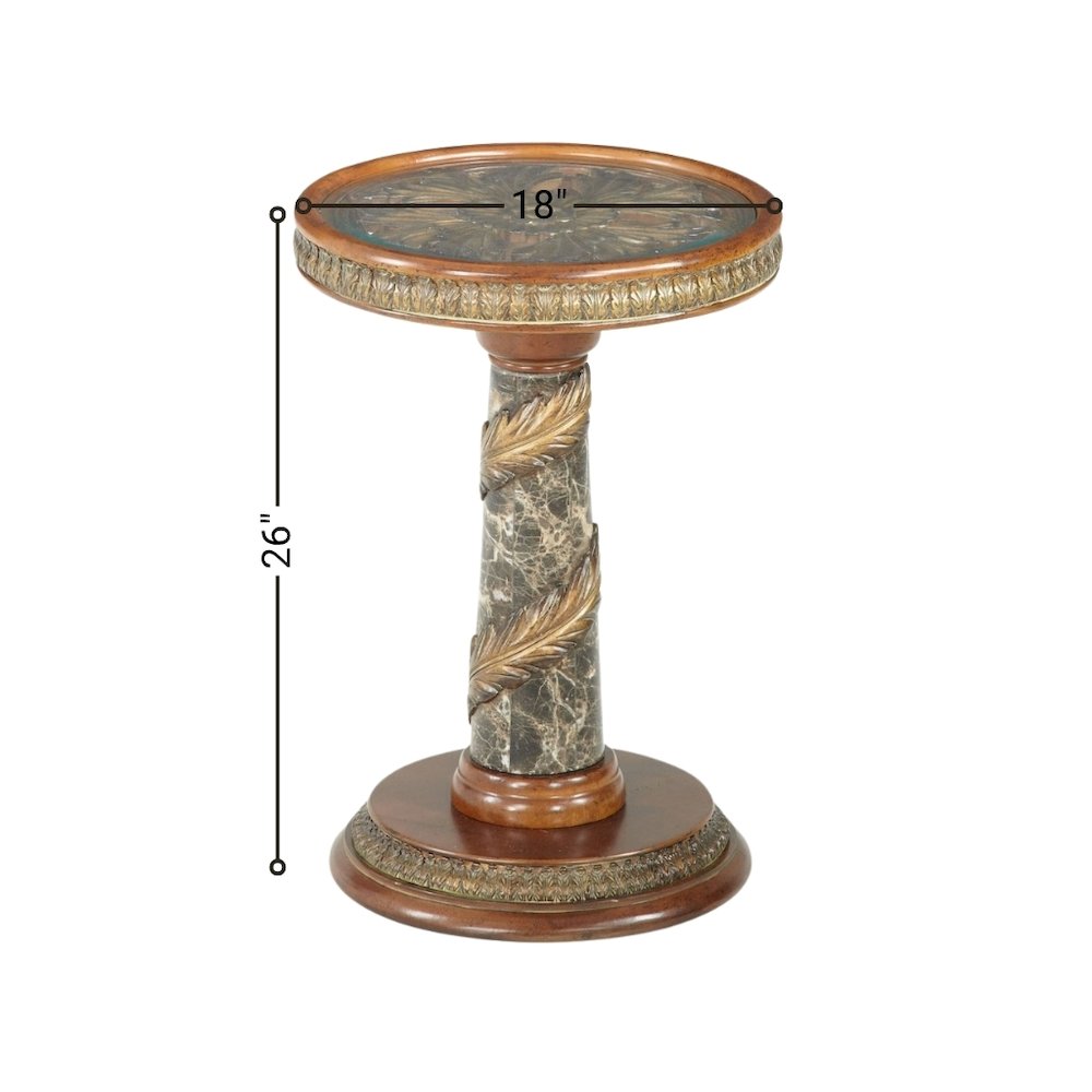 Glass Side Table Living Room – Chestnut Color, Glass and Wood Accent