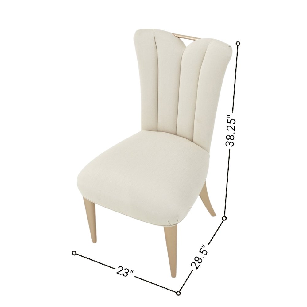 Elegant Upholstered Dining Chairs Set of 2 – Champagne Finished Side Chairs