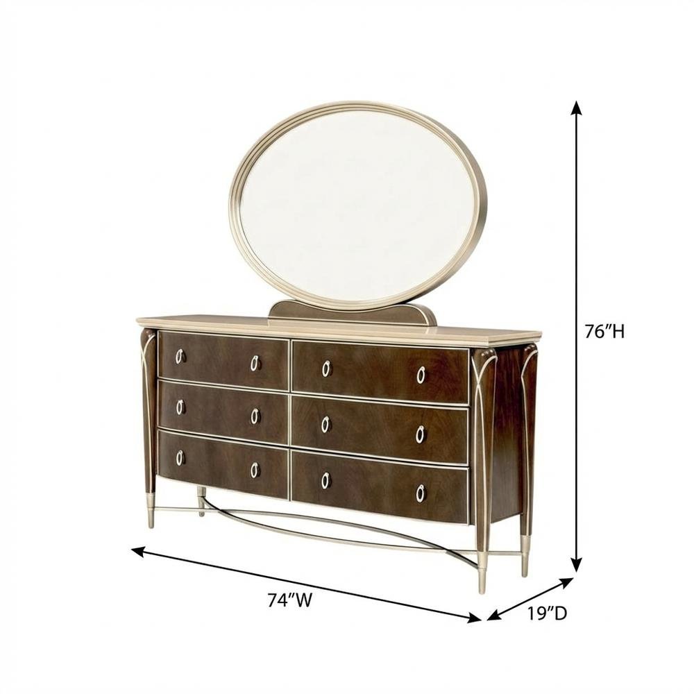 Villa Cherie Dresser & Mirror - Hazelnut