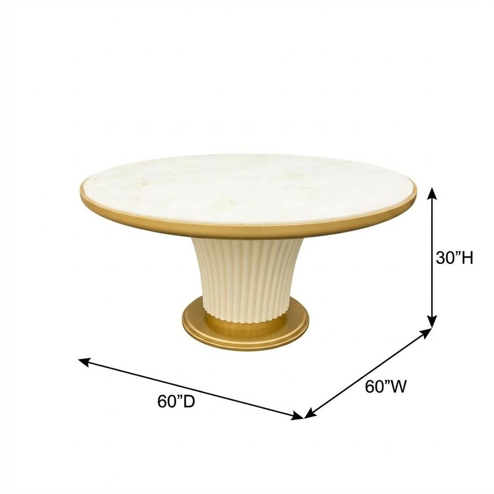 Scotts Square Round Dining Table - Light Champagne