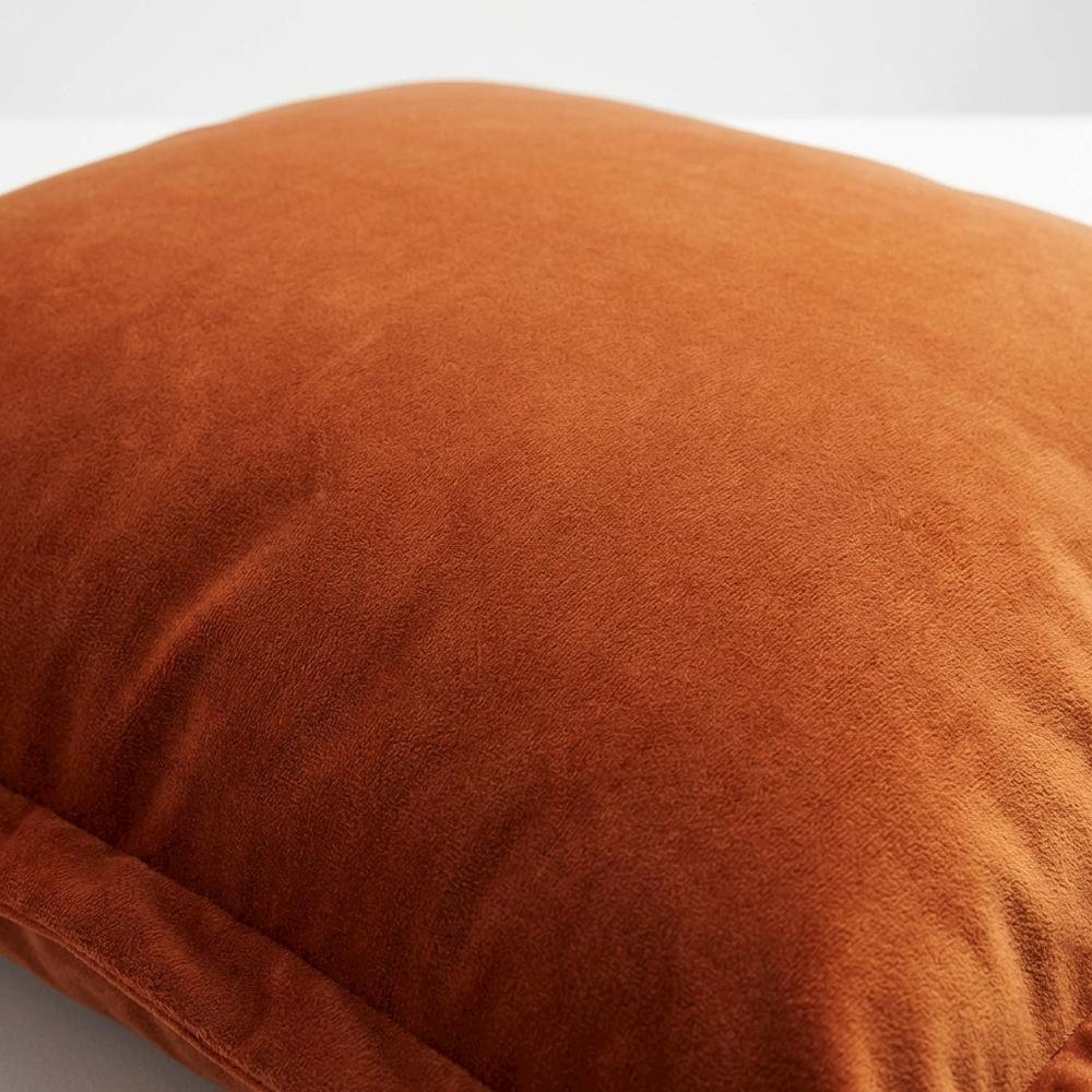 Conner 20" Velvet Throw Pillow, Set of 2 - Paprika