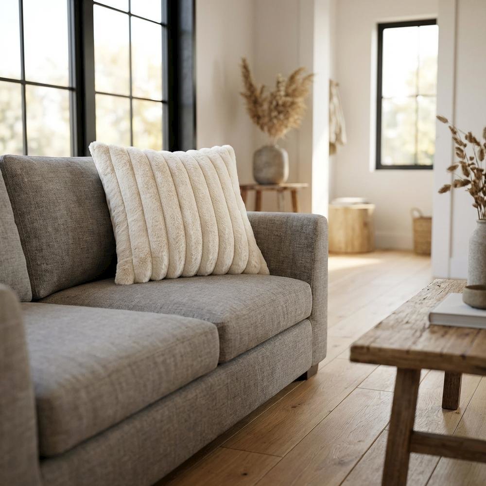 Parker 20" Square Throw Pillow - Cream