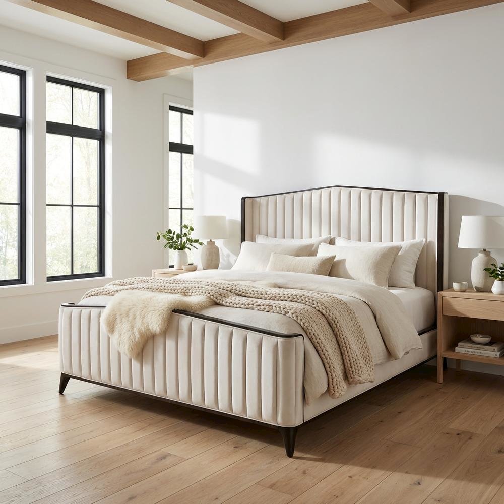 Paris Chic Eastern King Channel Tufted Panel Bed - Espresso
