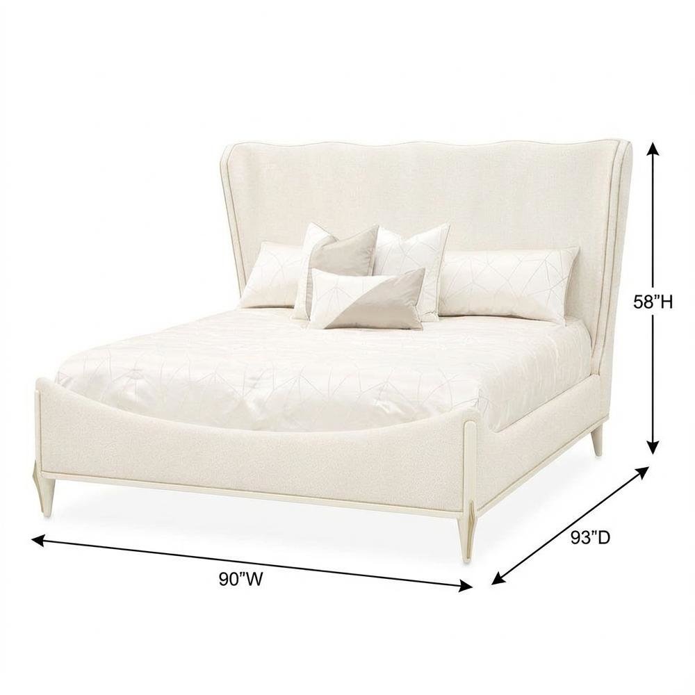 La Terrazza King Panel Bed - Creamy Pearl