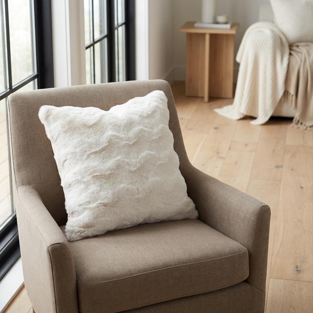 Snowdrop 20" Square Throw Pillow - Cloud