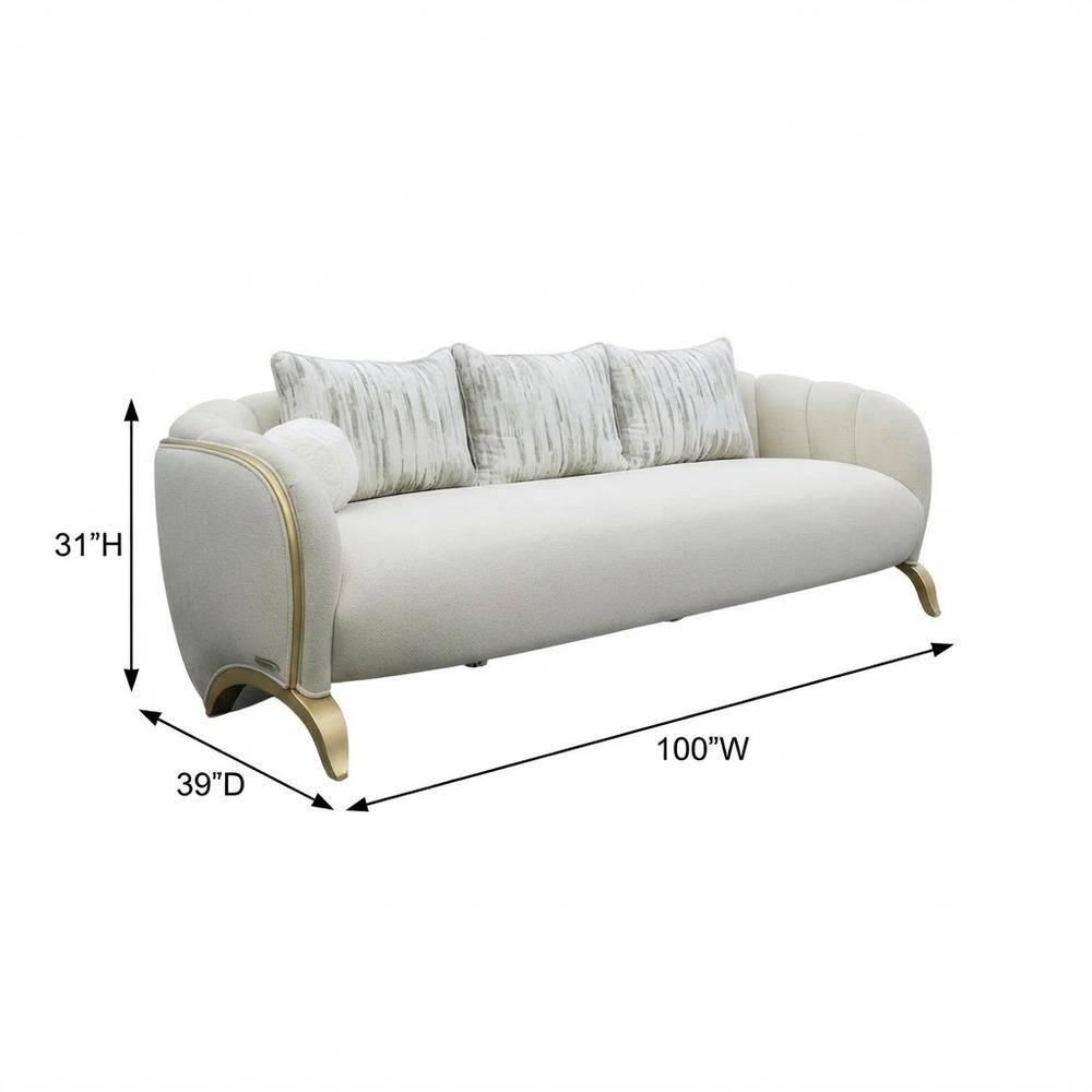 Scotts Square Sofa - Cornsilk/Light Champagne