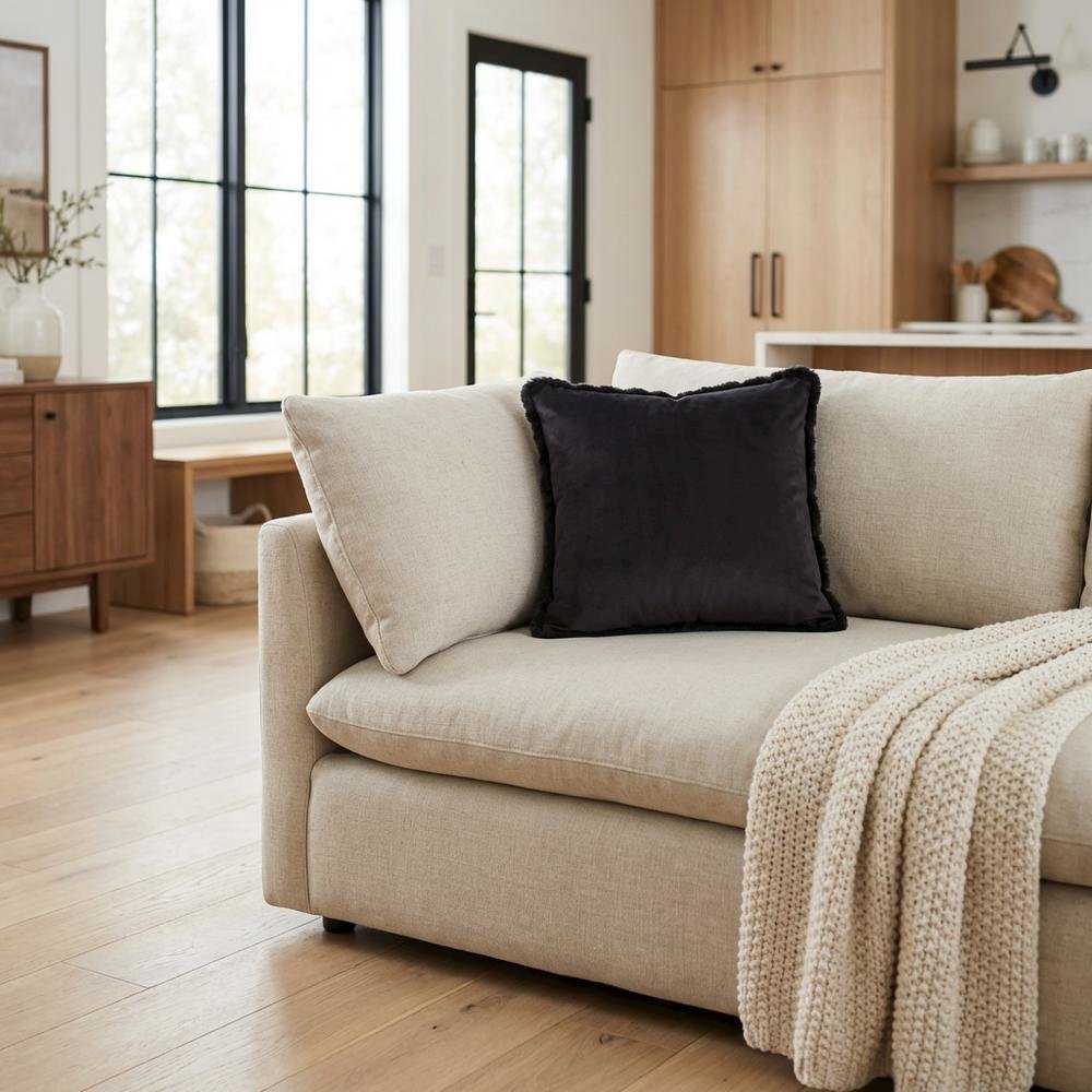 Parker 20" Square Throw Pillow - Onyx