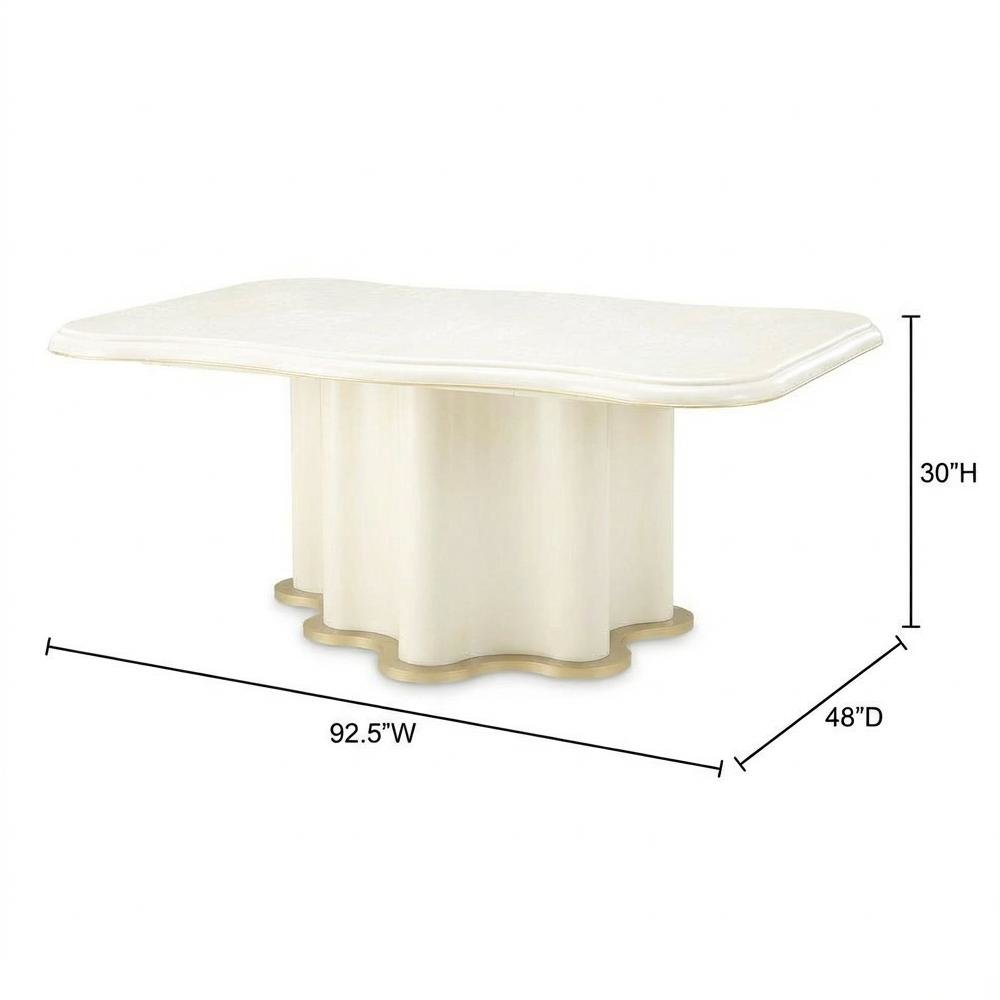 La Terrazza Double Pedestal Dining Table - Creamy Pearl