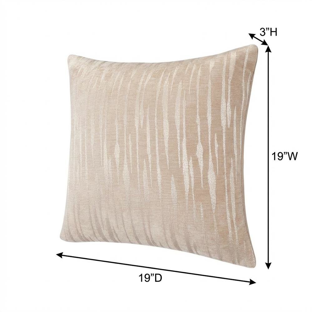 GLAMtastic Parallel 19" Square Pillow, Set of 2 - Cream
