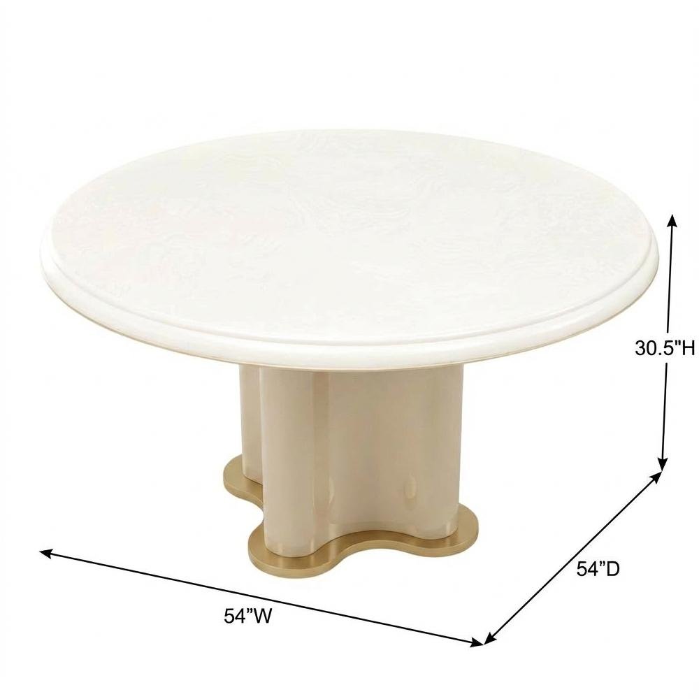 La Terrazza 54" Round Dining Table - Creamy Pearl