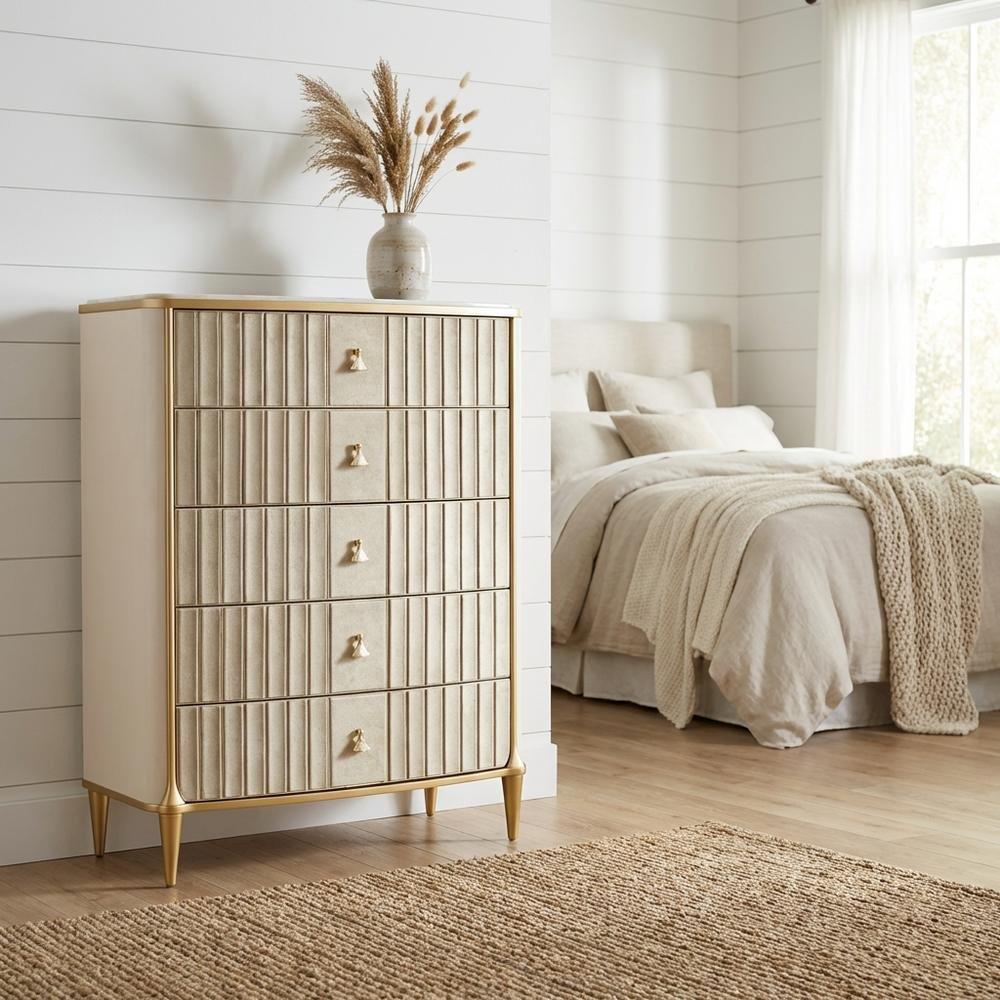Scotts Square 5-Drawer Chest - Light Champagne