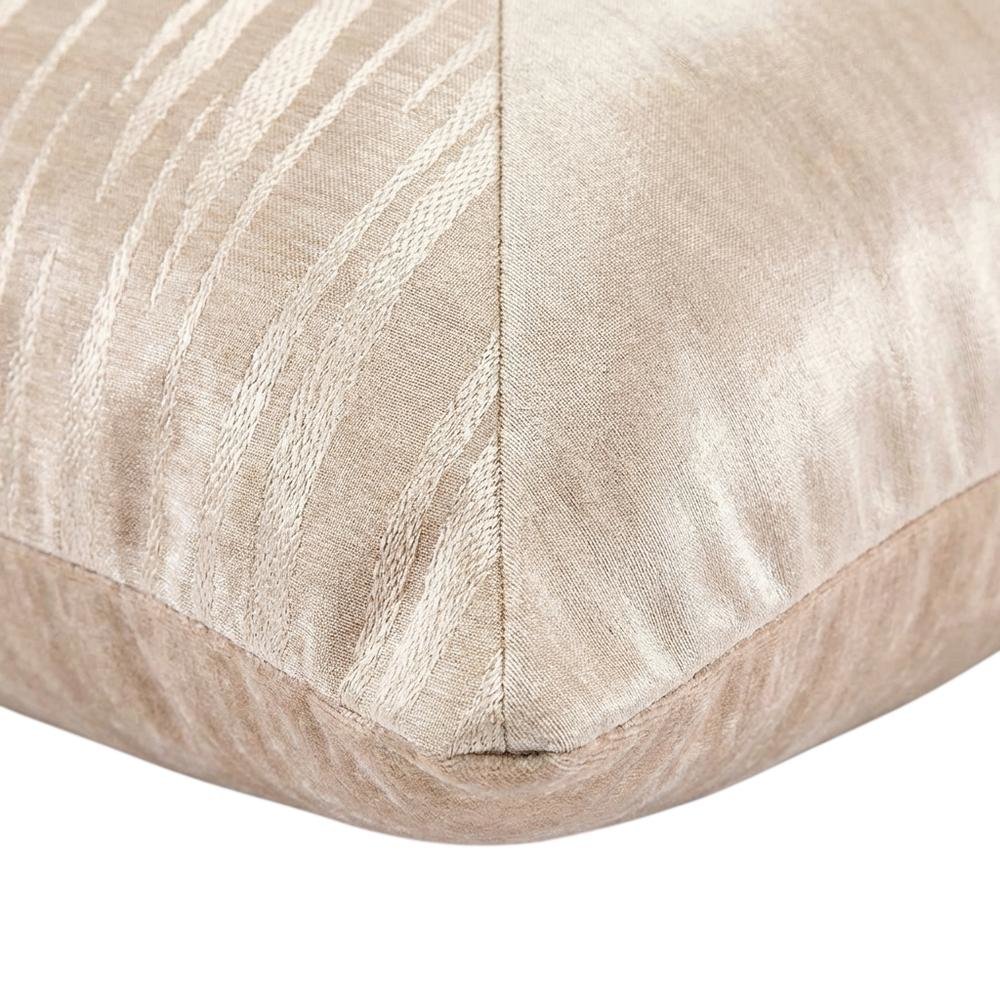 GLAMtastic Parallel 19" Square Pillow, Set of 2 - Cream
