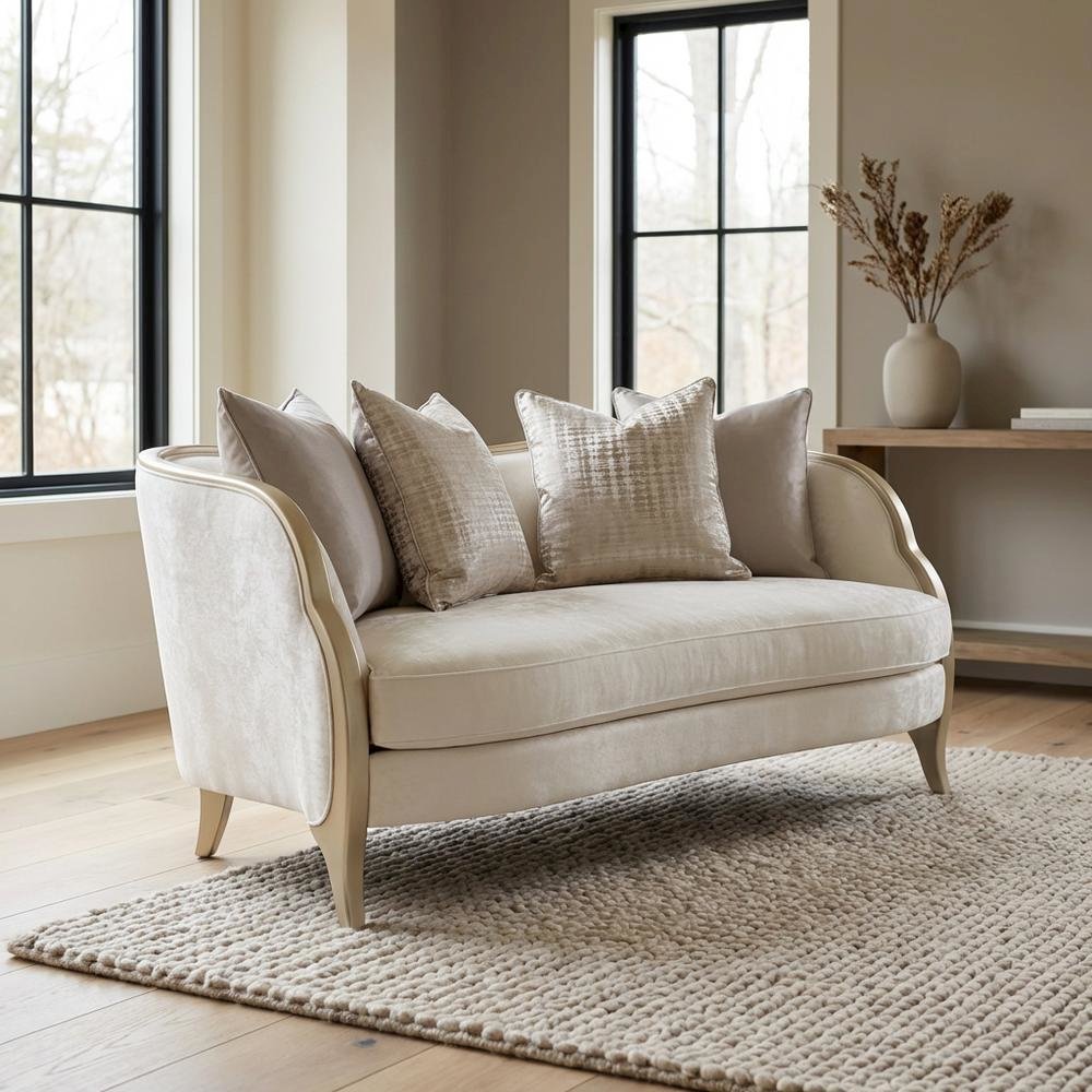 Malibu Crest Loveseat - Cloud White/Chardonnay