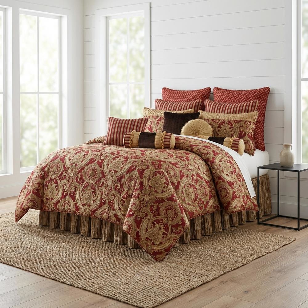 Lafayette 13-Piece King Comforter Set - Red