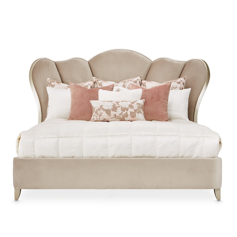 Villa Cherie Eastern King Channel Tufted Bed - Hazelnut