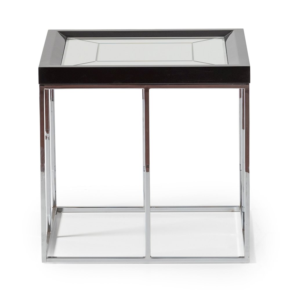 Carmela End Table - Glossy Charcoal Sand