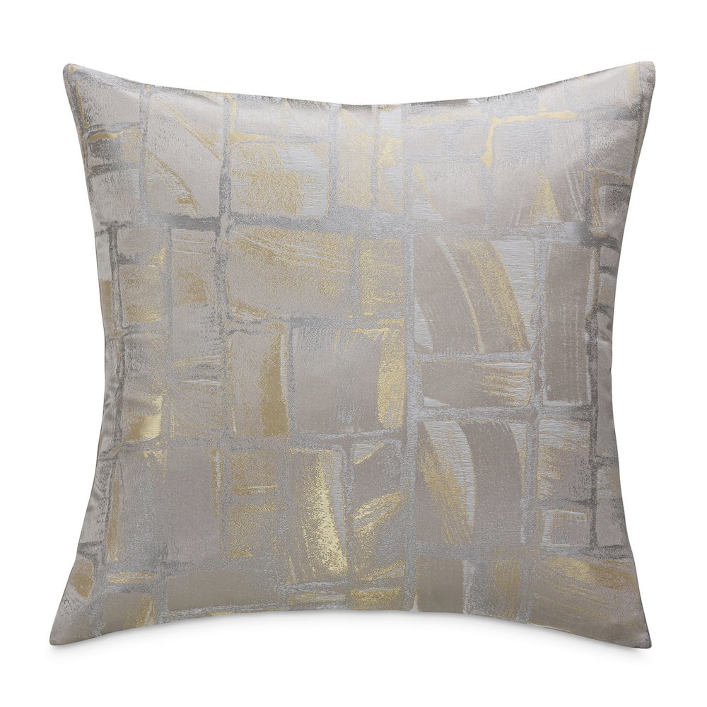 GLAMtastic Ferrara 19" Square Pillow, Set of 2 - Platinum