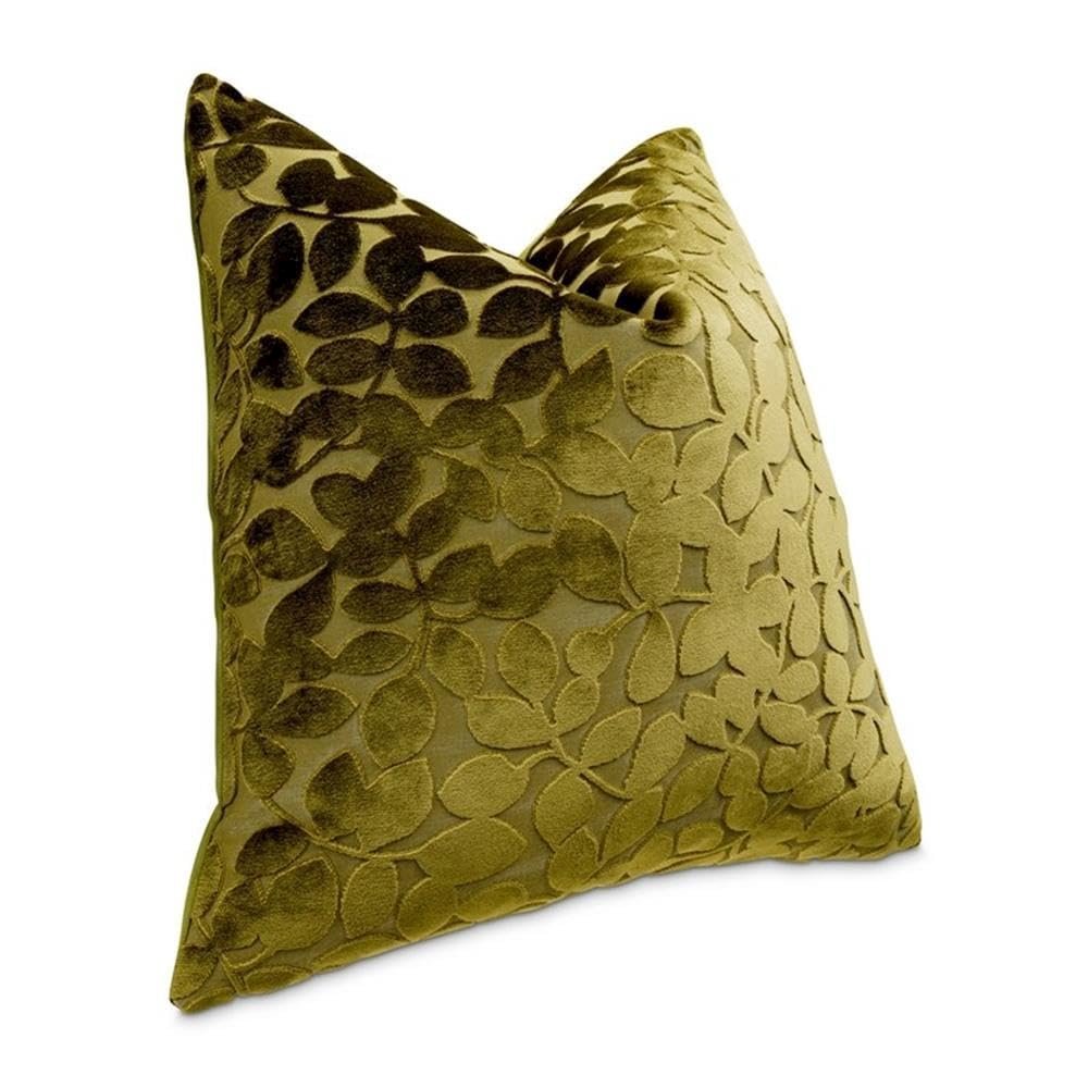 Re-nue Larkin 19" Square Velvet Pillow, Set of 2 - Olive Green