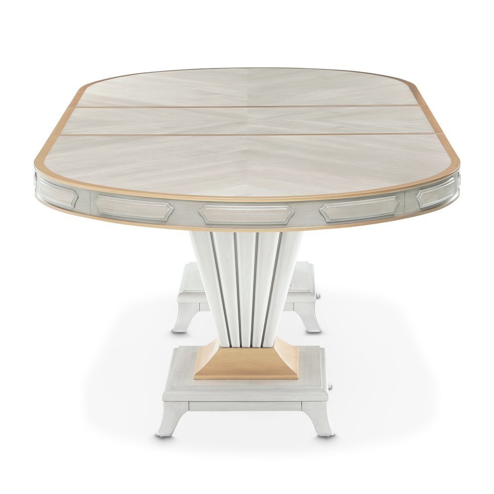 St. Charles Double Pedestal Dining Table - Dove Gray