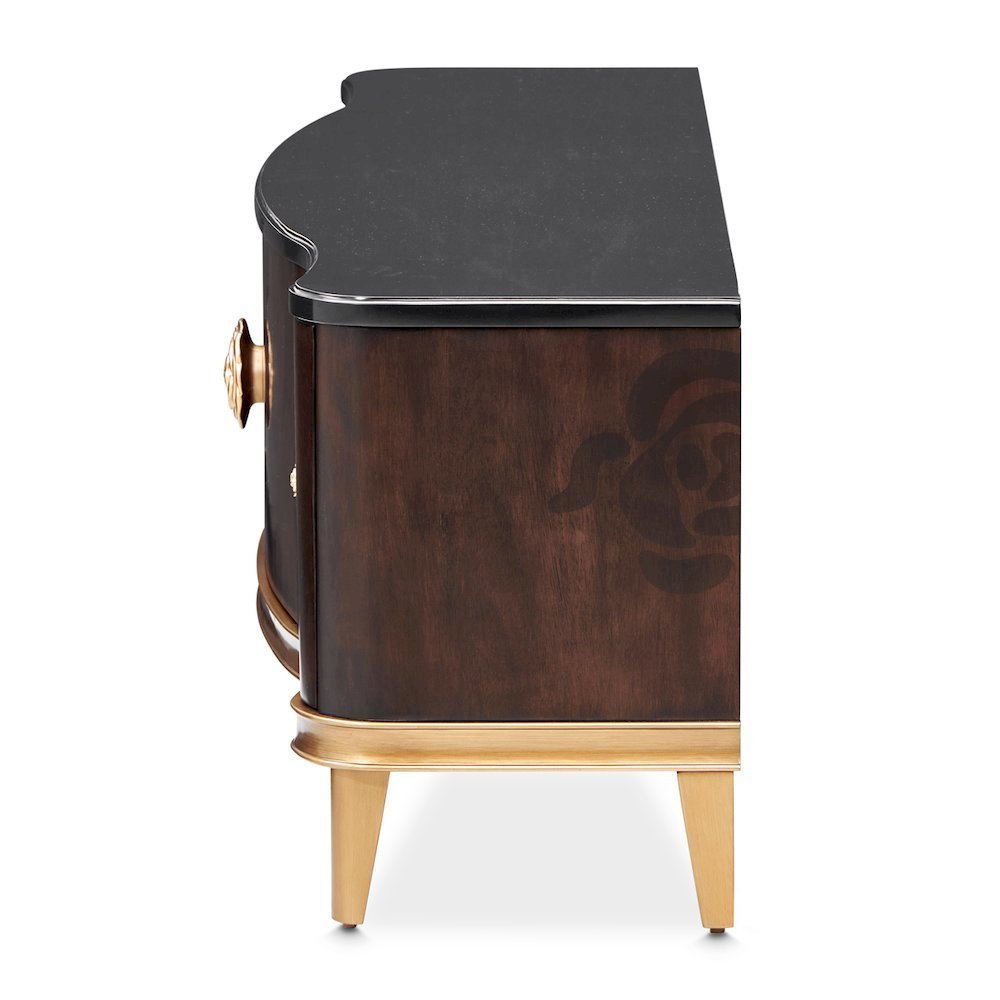 Camellia Field Media Cabinet - Warm Pecan