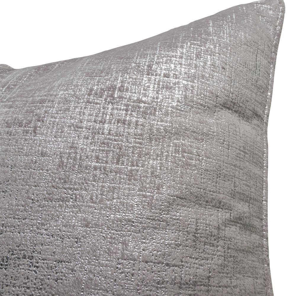 GLAMtastic Alderon 20" Velvet Accent Pillow, Set of 2 - Pewter