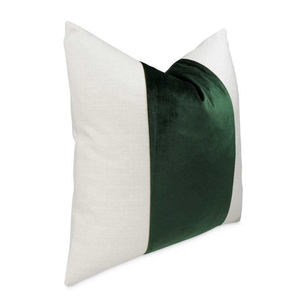 Caleb 21" Square Throw Pillow, Set of 2 - Cloud/Forest Green