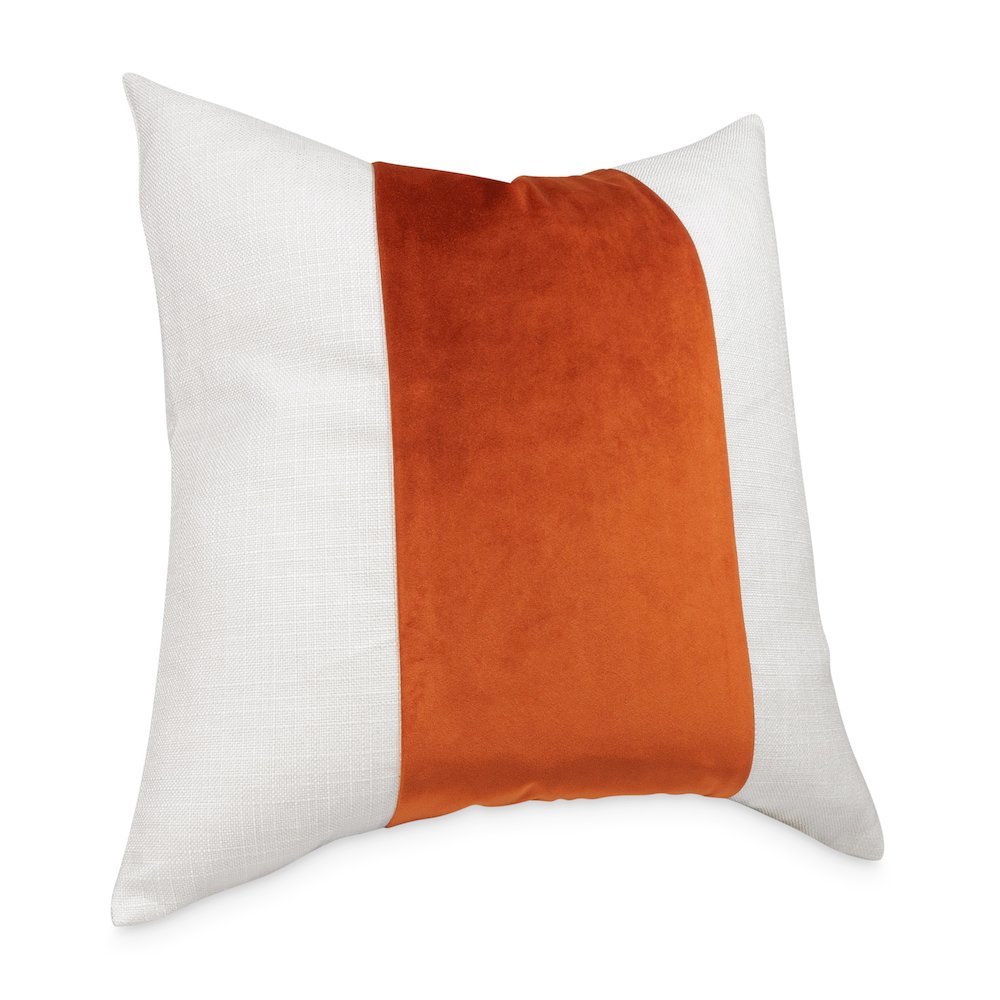 Caleb 21" Square Throw Pillow, Set of 2 - Cloud/Paprika