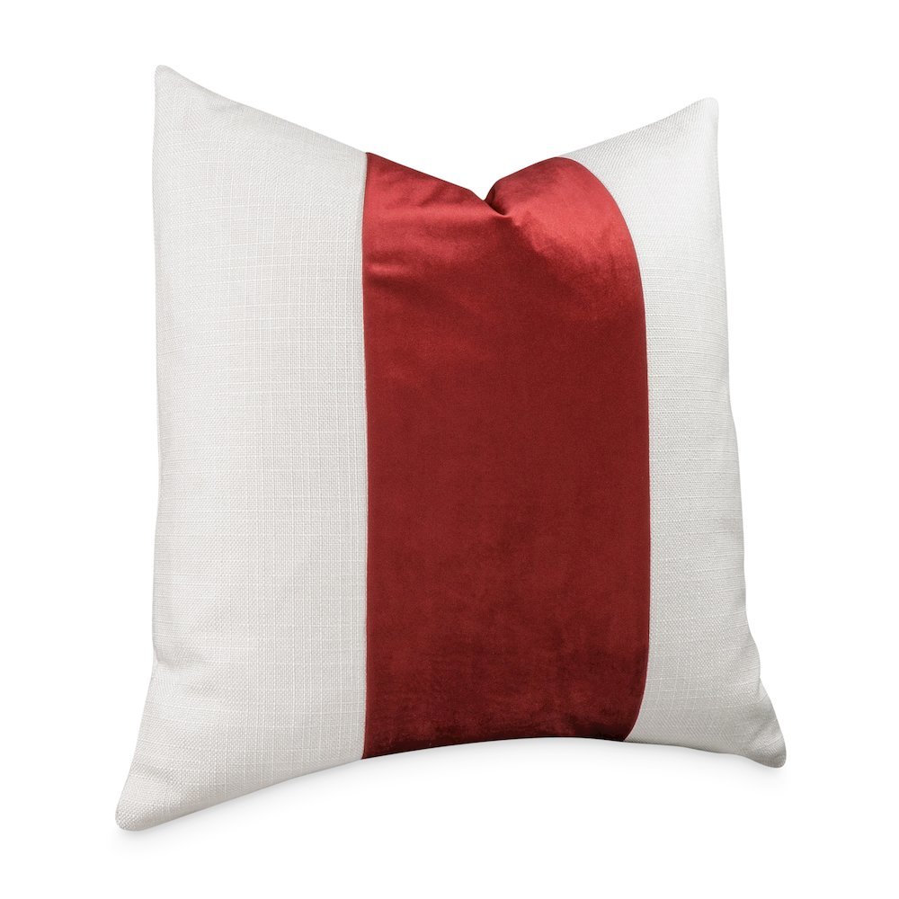 Caleb 21" Square Throw Pillow, Set of 2 - Cloud/Sangria